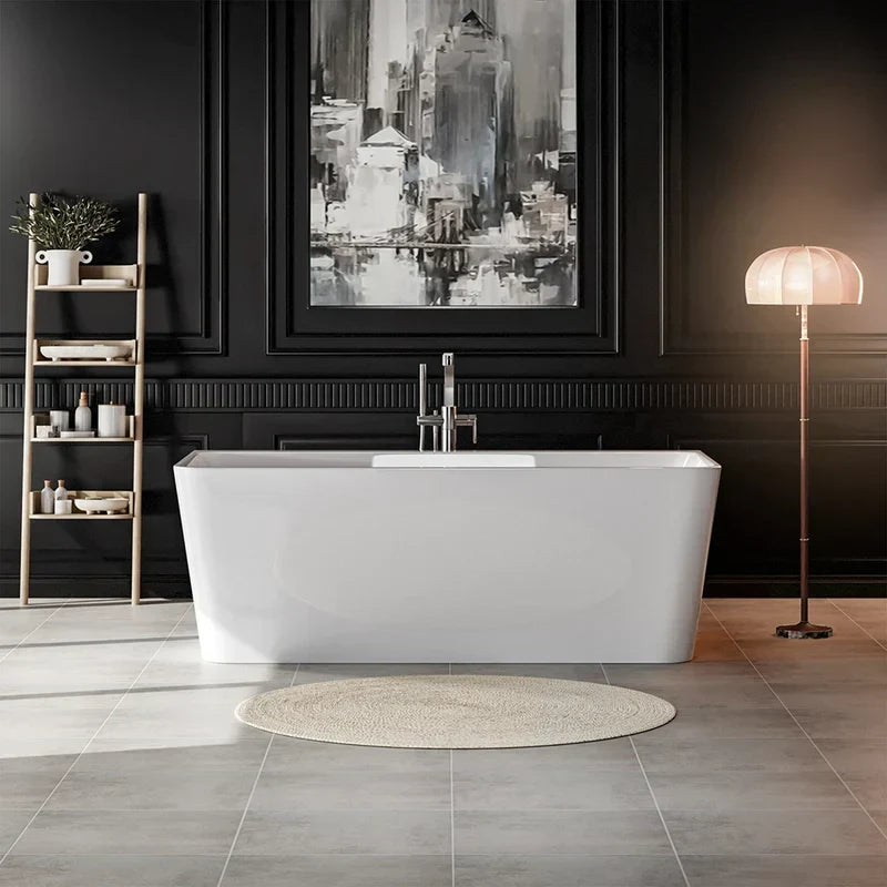 Empava 67-Inch Freestanding Soaking Tub with Center Drain (EMPV-67FT1516)