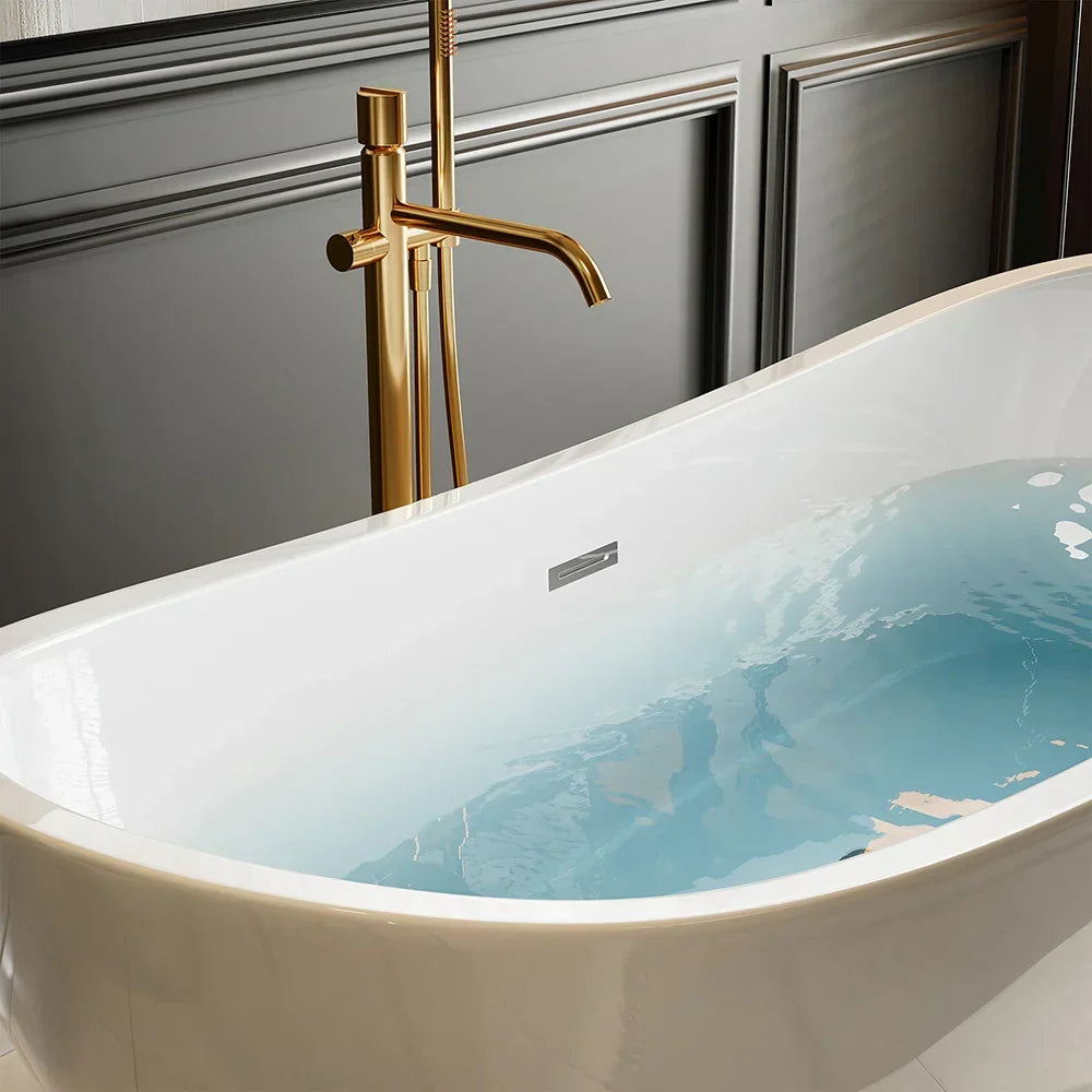 Empava 69-Inch Freestanding Soaking Tub with Center Drain (EMPV-69FT1603)