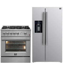 FORNO Appliance Package - 30" Gas Range with Griddle and 36" Refrigerator with Ice Maker, FBDL-020-03-CAUS