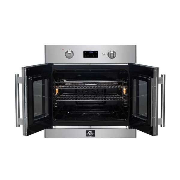 FORNO Asti 30-Inch French Door Electric Wall Oven, 3.58 Cu. Ft., Air Fry, Self-Clean, Sous Vide (Model FBOEL1333-30)