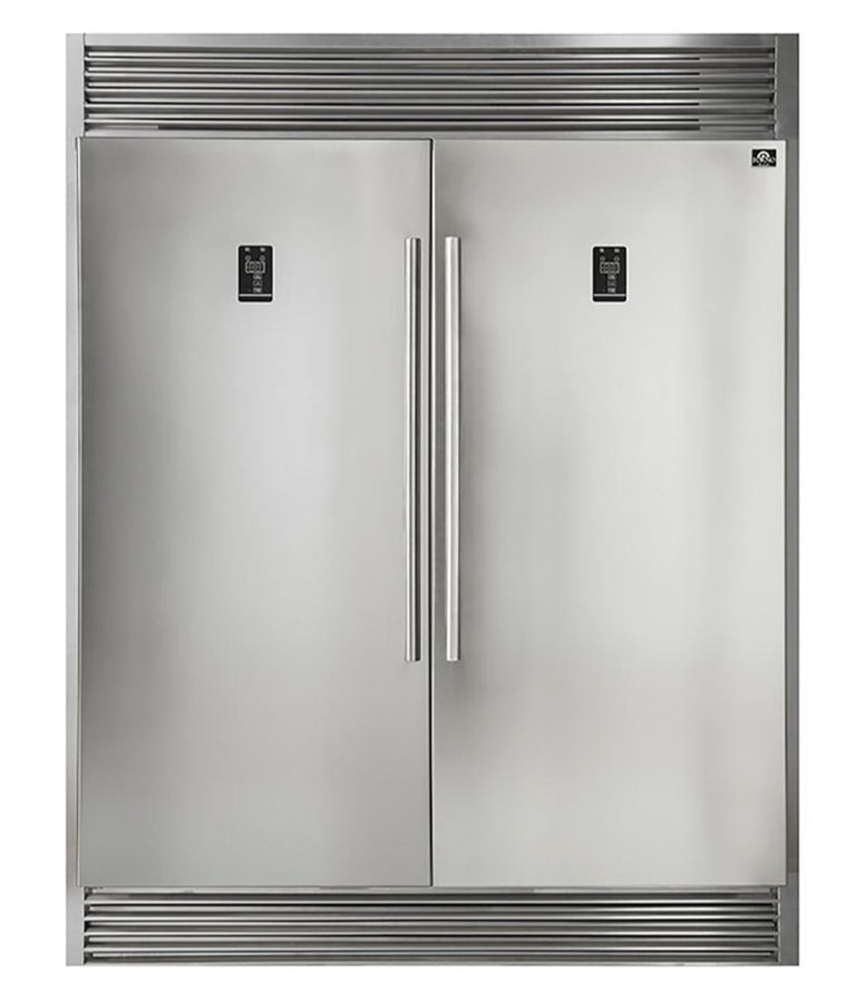 FORNO Appliance Package - 30" Dual Fuel Range, 30" Range Hood, 60" Refrigerator, Dishwasher, Microwave Drawer, AP-FFSGS6125-30-W-8