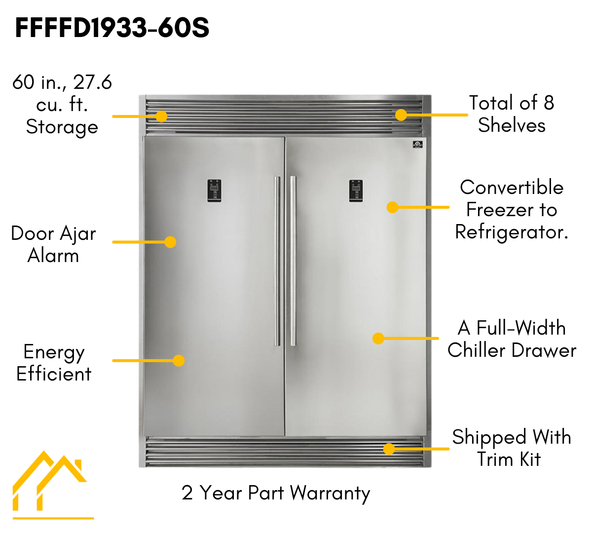 FORNO Appliance Package - 36 Inch Gas Range, 60 Inch Refrigerator, Microwave Drawer, Dishwasher, AP-FFSGS6244-36-7