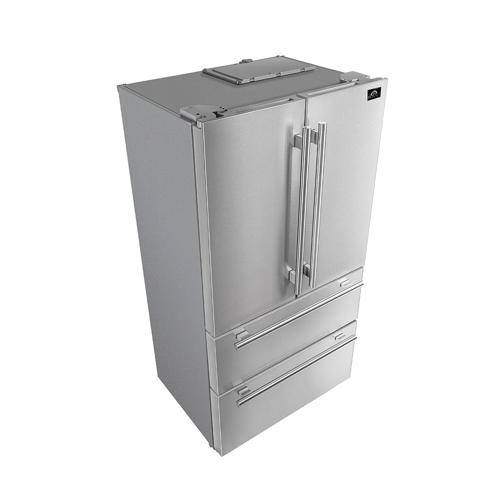 FORNO Appliance Package - 48" Gas Range, Range Hood, 36" Refrigerator, Dishwasher, Microwave Drawer, Wine Cooler, AP-FFSGS6244-48-19