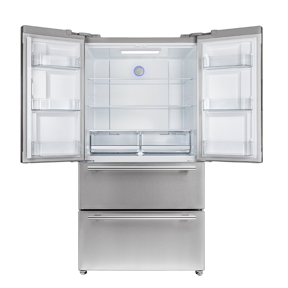 FORNO Appliance Package - 48" Gas Burner, Electric Oven Range, Range Hood, 36" Refrigerator, AP-FFSGS6156-48-20