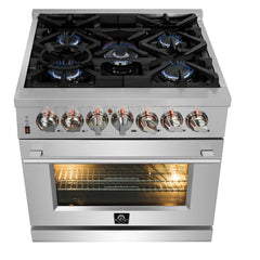 FORNO Appliance Package - 30" Dual Fuel Range, 60" Refrigerator, Dishwasher, Microwave Drawer, AP-FFSGS6125-30-W-7