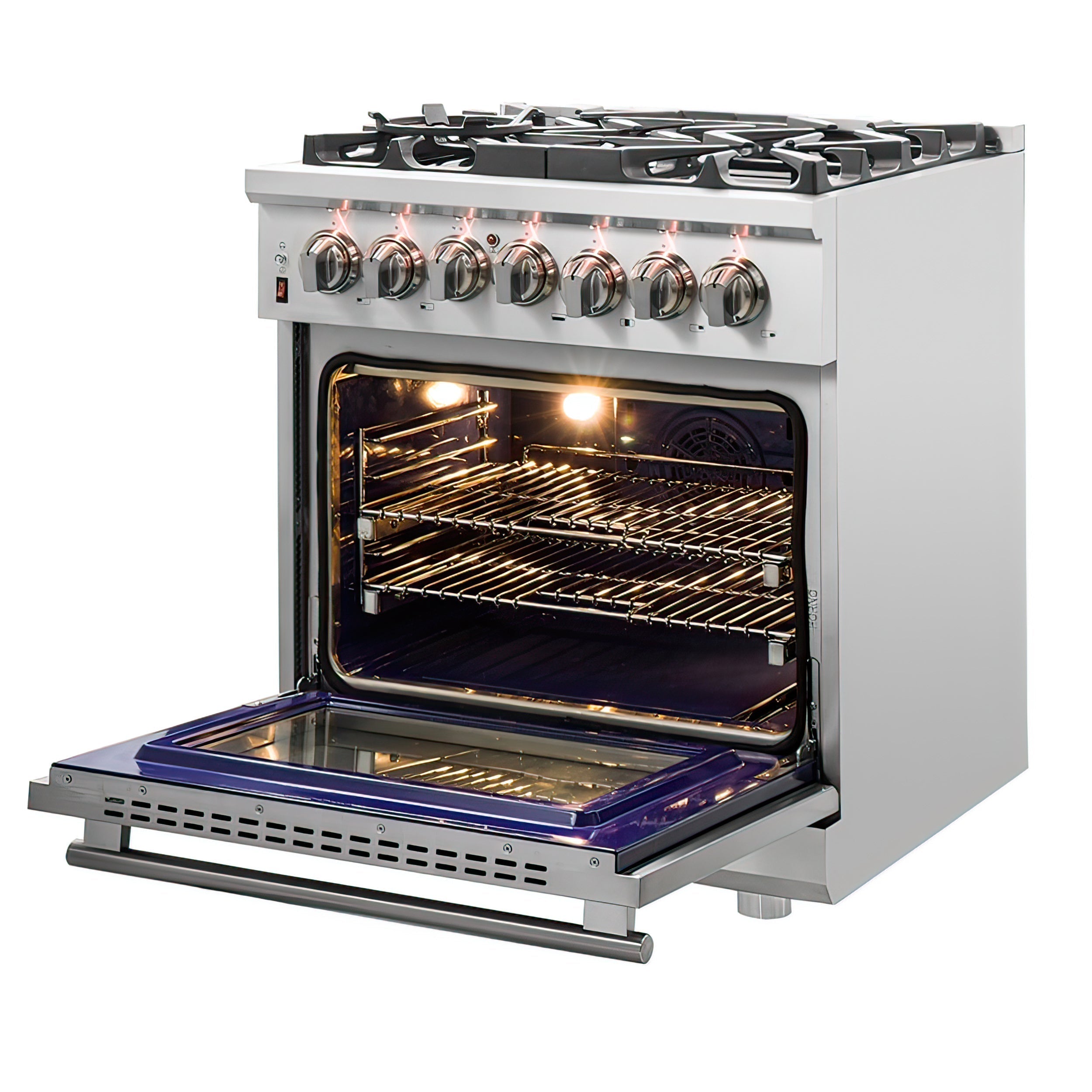 FORNO Appliance Package - 30" Dual Fuel Range, 30" Range Hood, 60" Refrigerator, AP-FFSGS6125-30-W-4