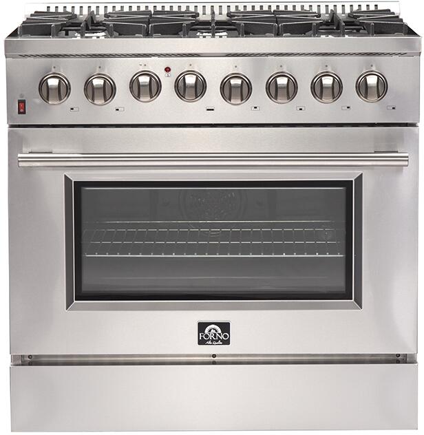 FORNO Appliance Package - 36 Inch Dual Fuel Range, 60 Inch Refrigerator, Microwave Drawer, Dishwasher, AP-FFSGS6156-36-7