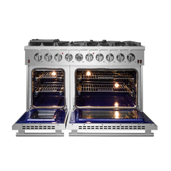 FORNO Appliance Package - 48" Gas Range, Range Hood, 36" Refrigerator, AP-FFSGS6239-48-2
