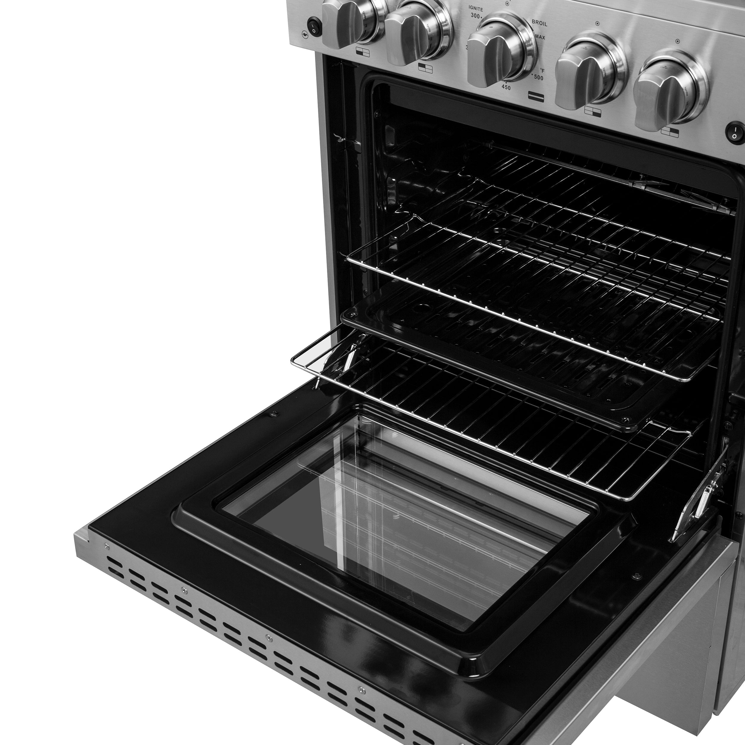 Forno Breno 24 in. Freestanding Gas Range, 2.3 cu. ft., 4 Sealed Burners, Storage Drawer, Stainless Steel (Model FFSGS6272-24)
