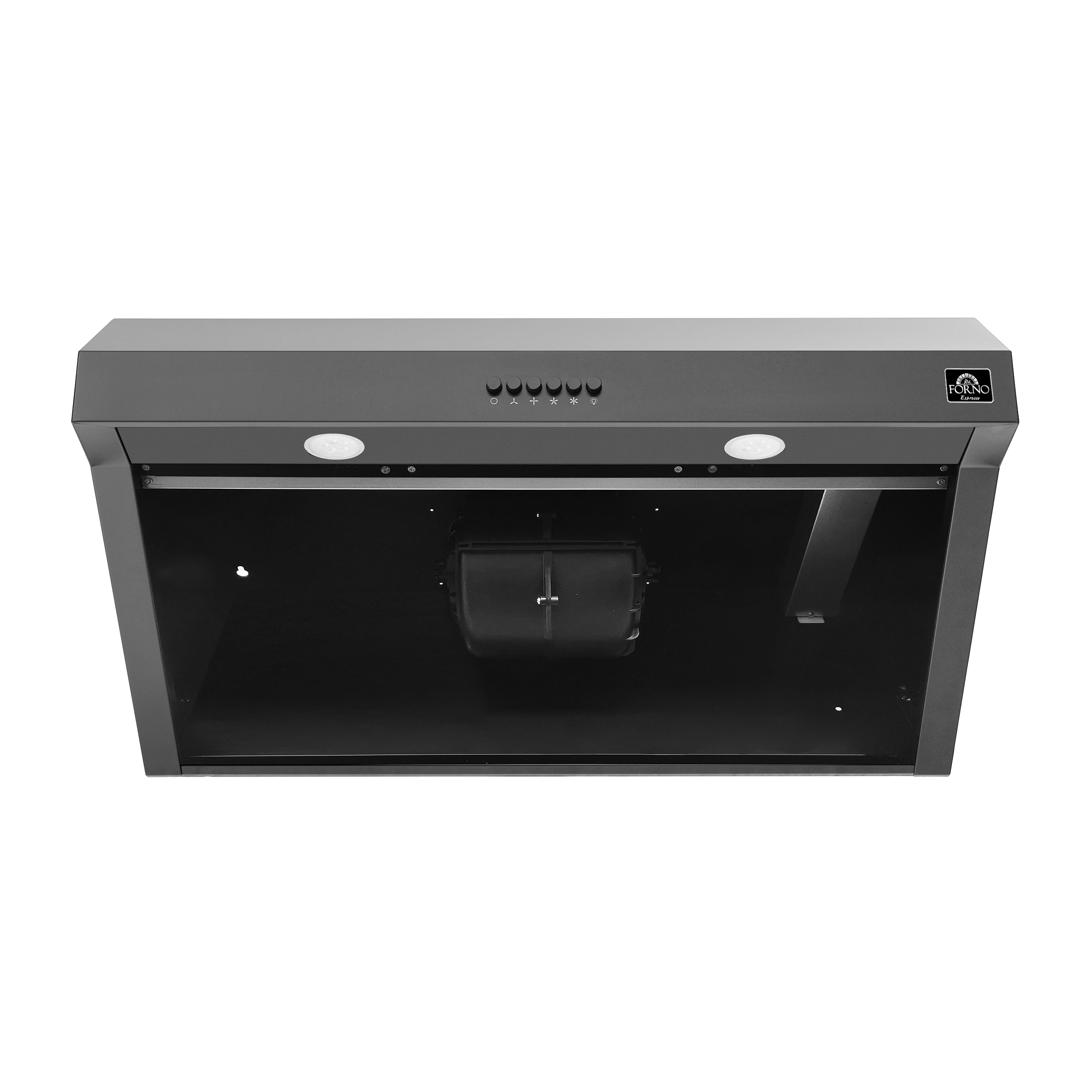 Forno Bari 30-Inch Under-Cabinet Range Hood, 400 CFM, Black with Stainless Steel Handles (FRHUC5255-30BLK)