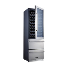 FORNO Azienda 24-Inch Built-In Wine Cooler, 108 Bottle Capacity, Triple Zone, Stainless Steel (FWCDR6628-24S)