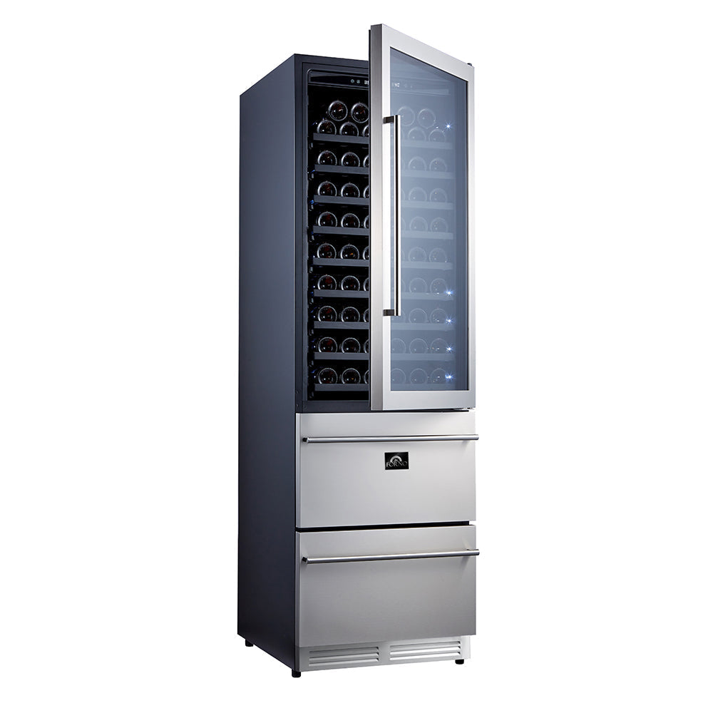 FORNO Appliance Package - 30" Gas Range with Airfryer, Range Hood, 36" Refrigerator, Dishwasher, Microwave Drawer, Wine Cooler, AP-FFSGS6276-30-13