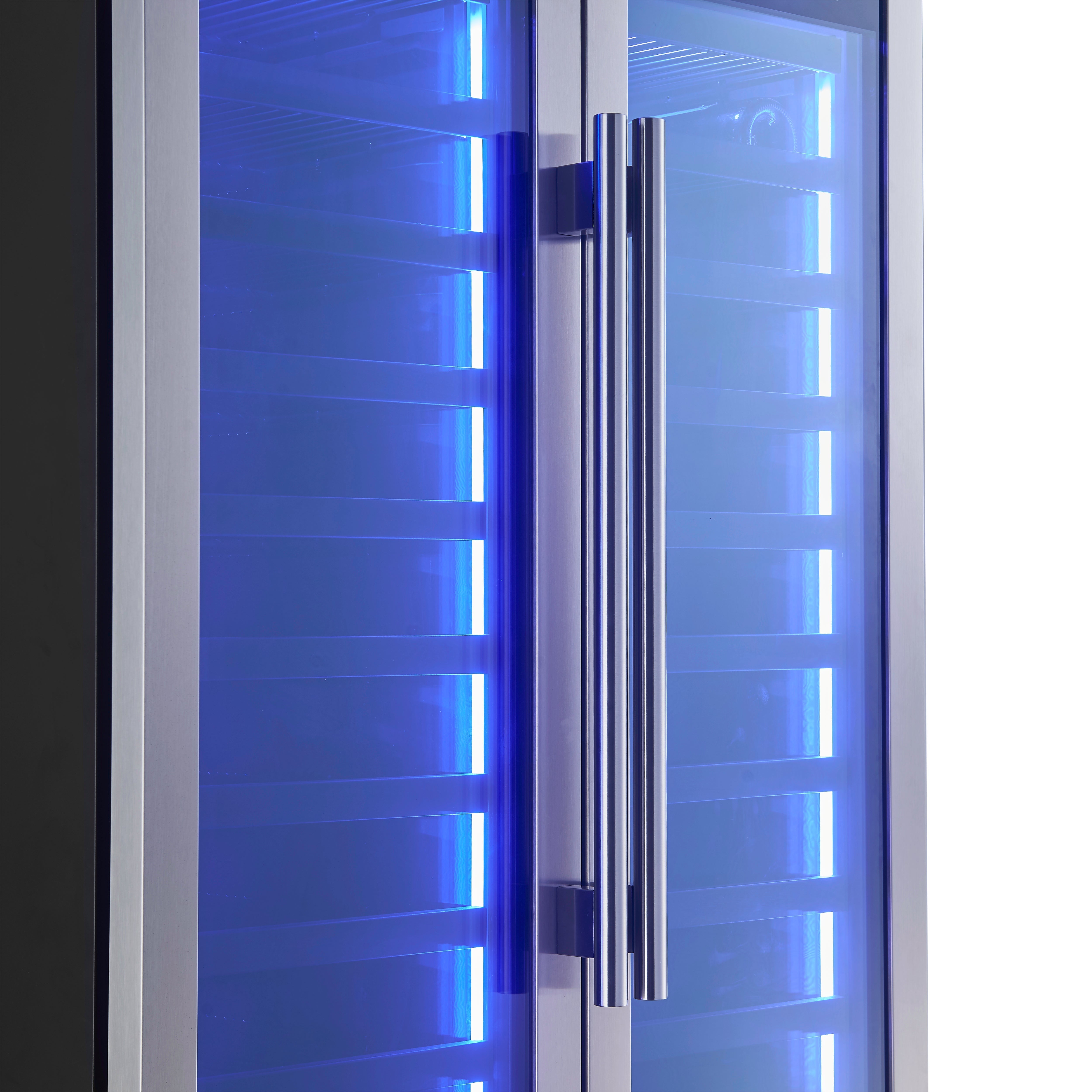 FORNO Campania 32-Inch Triple Zone French Door Wine Cooler with Dual Beverage Drawers, 120-Bottle Capacity (Model FWCDR6635-32S)