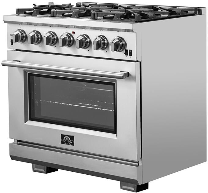 FORNO Appliance Package - 36 Inch Pro Gas Range, Wall Mount Range Hood, Microwave Drawer, AP-FFSGS6260-36-W-3