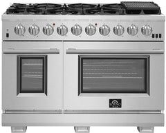 FORNO Appliance Package - 48 Inch Pro Gas Range, Refrigerator, Microwave Drawer, Dishwasher, AP-FFSGS6260-48-7