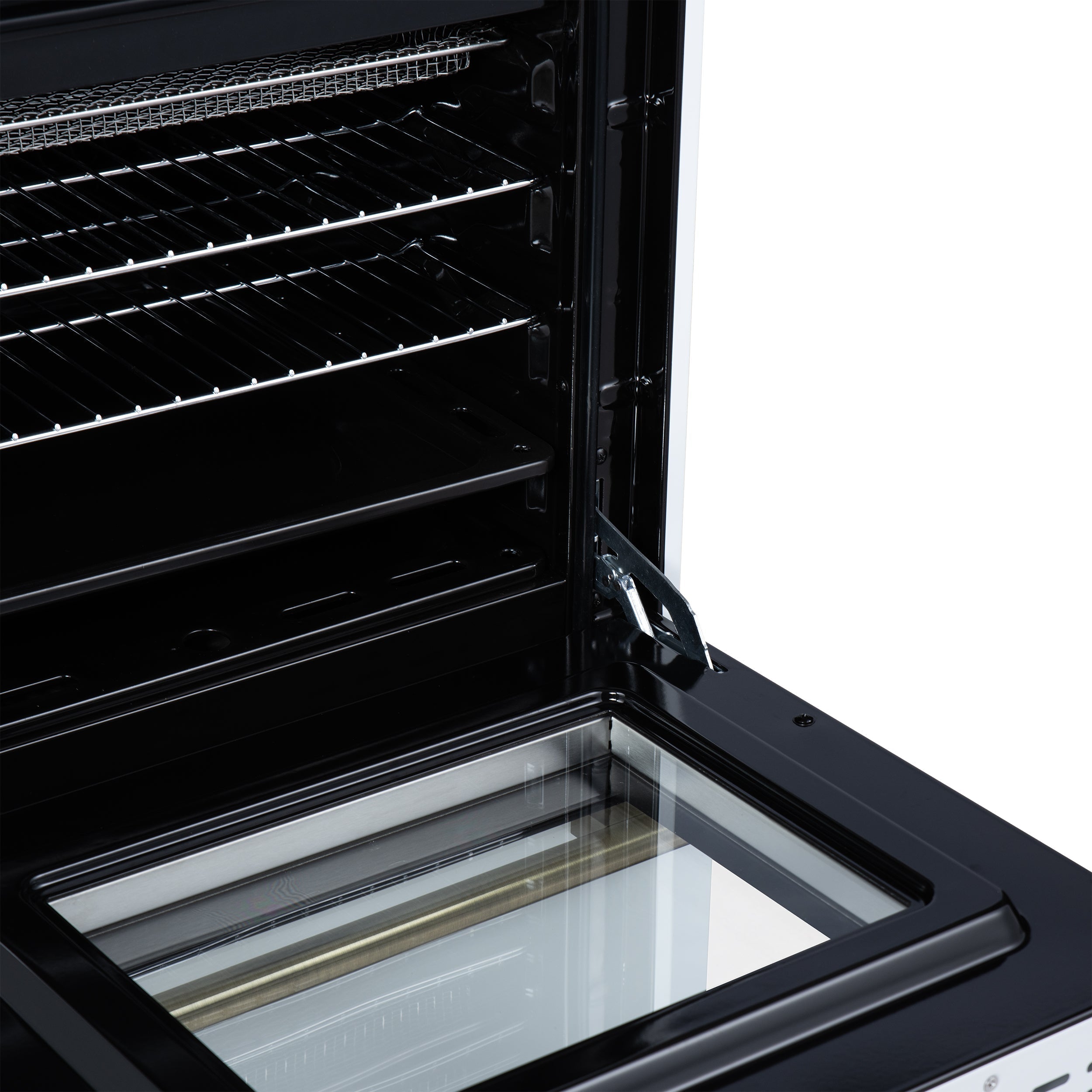 FORNO Breno 24-Inch Freestanding Gas Range, 2.3 cu. ft. Oven, 4 Sealed Burners, Storage Drawer, Air Fryer Kit, White with Antique Brass Accents (Model FFSGS6272-24WHT)