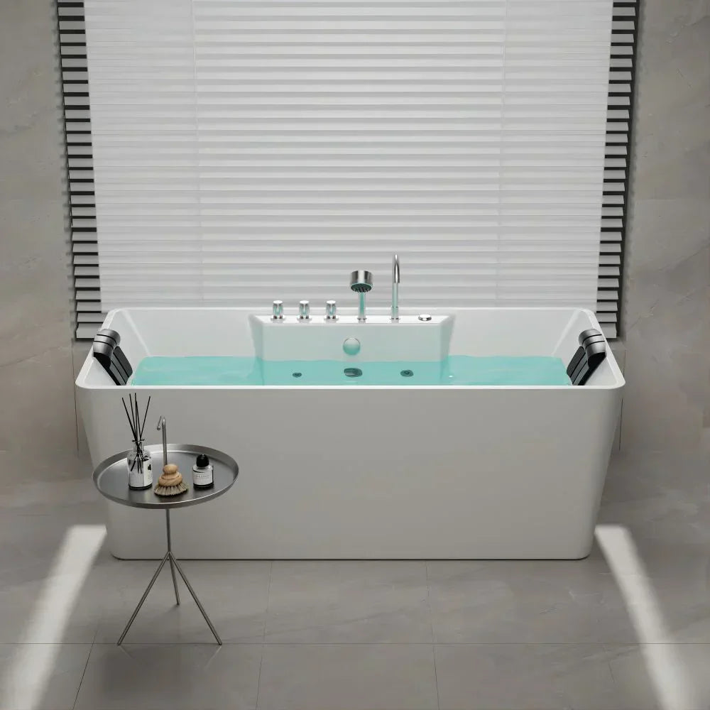 Empava 59-Inch Whirlpool Freestanding Acrylic Bathtub (EMPV-59AIS15)