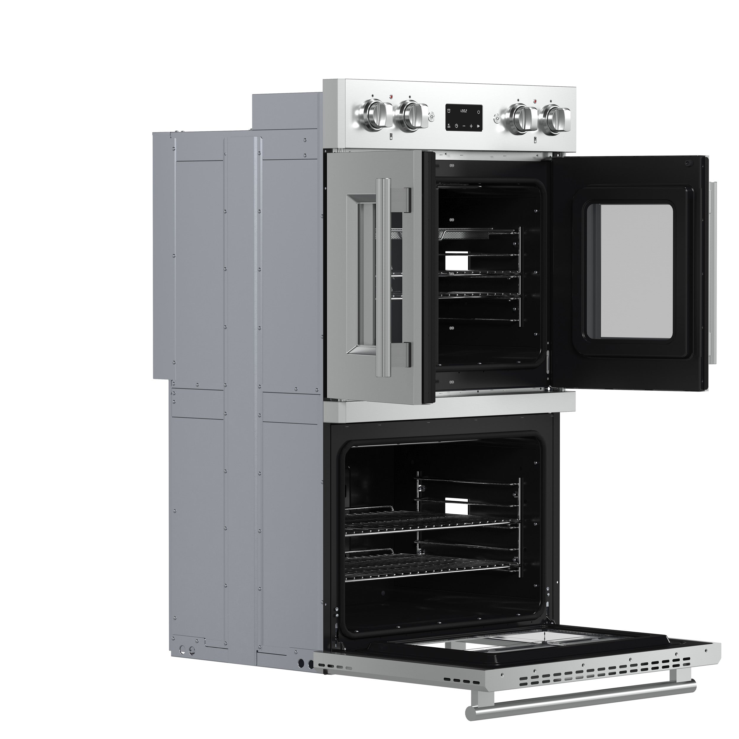 FORNO Asti 30-Inch French Door Double Electric Wall Oven, 7.36 cu. ft., Air Fry, Self Clean, Sous Vide (Model FBOEL1340-30)
