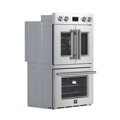 FORNO Asti 30-Inch French Door Double Electric Wall Oven, 7.36 cu. ft., Air Fry, Self Clean, Sous Vide (Model FBOEL1340-30)