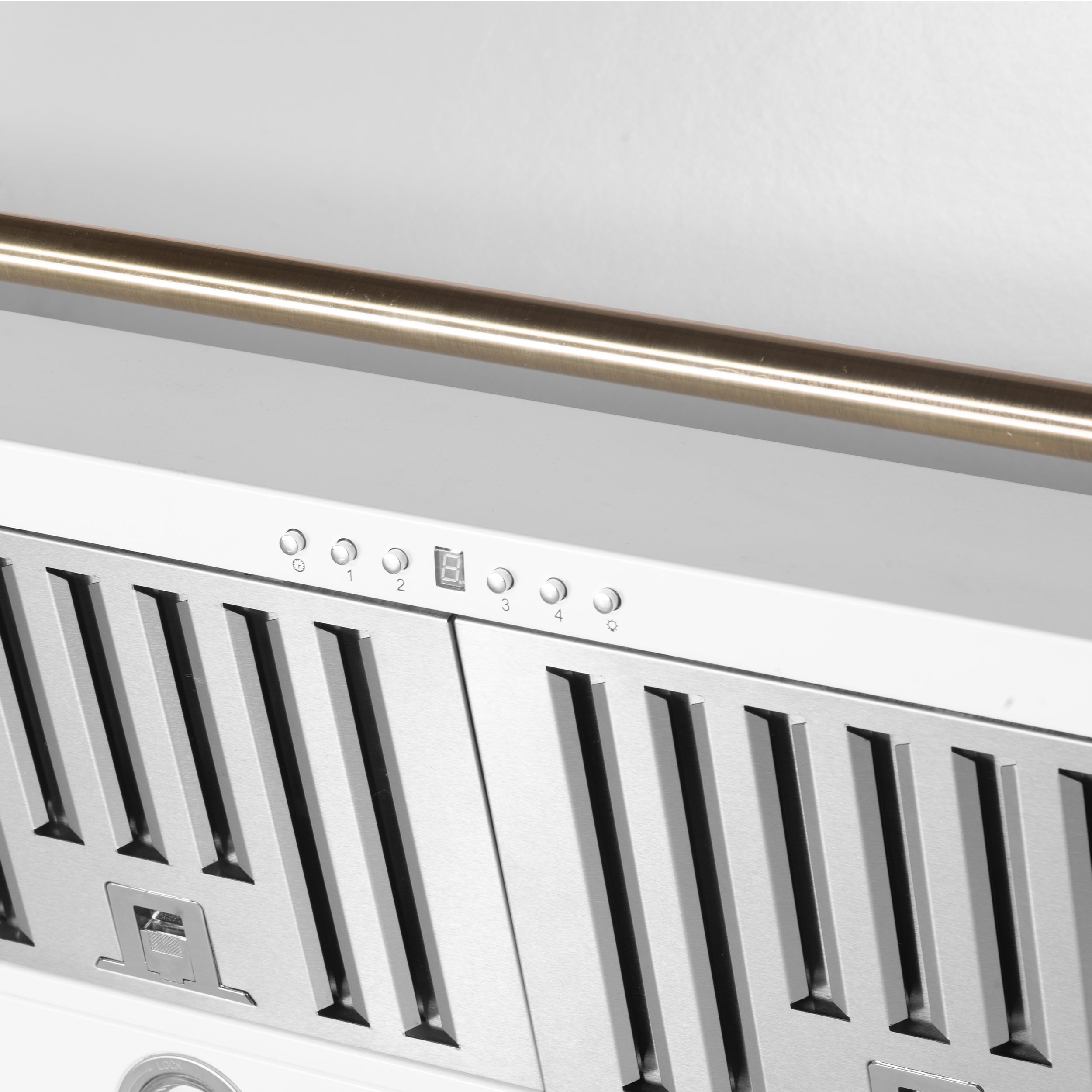 Forno Aria 60-Inch Wall-Mount Range Hood, 1200 CFM, Convertible Venting, White with Antique Brass Accents (FRHWM5095-60WHT)