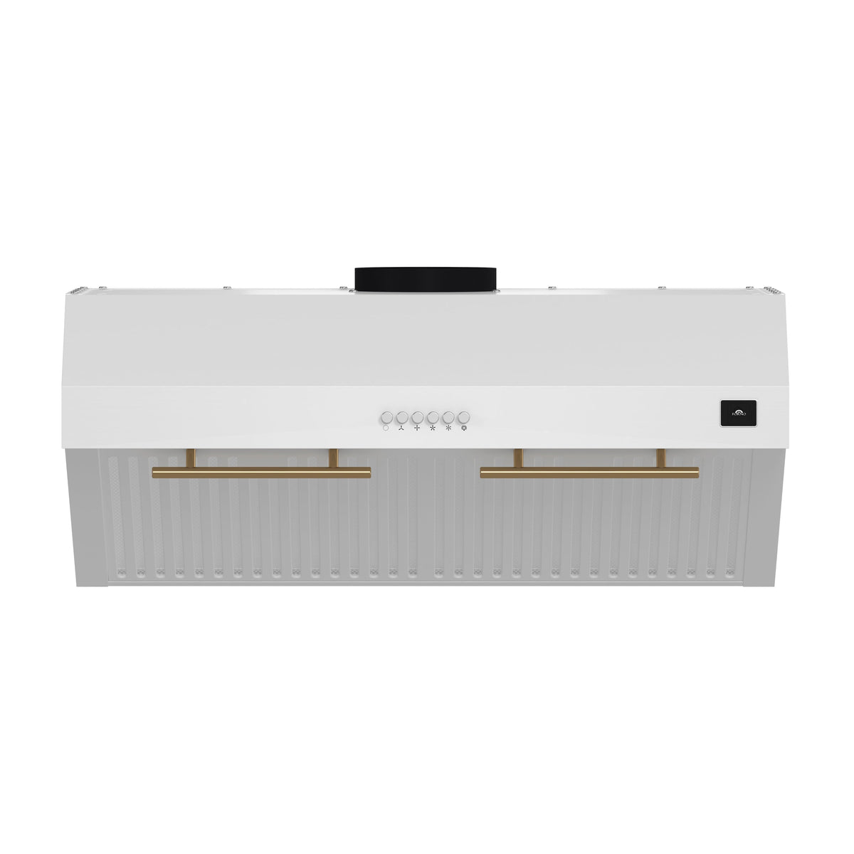 Forno Bari 30-Inch Under-Cabinet Range Hood, 400 CFM, White with Antique Brass Handles (Model FRHUC5255-30WHT)