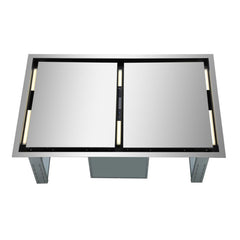 Forno Arezzo 44-Inch Ceiling-Mount Range Hood, 1200 CFM, Stainless Steel (FRHRE5312-44)