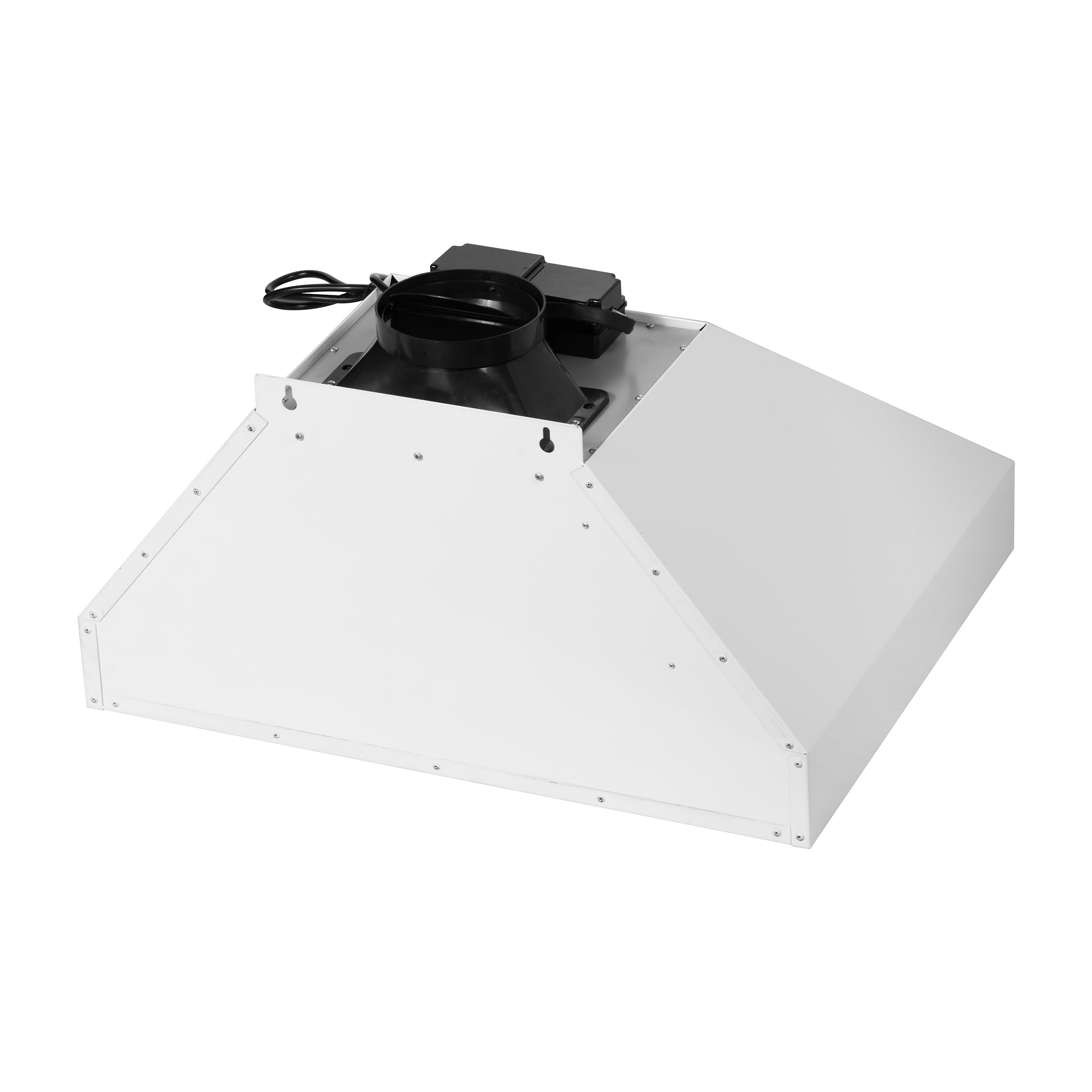 FORNO Aria 30-Inch Wall-Mount Convertible Range Hood, 600 CFM, White with Antique Brass Accents (Model FRHWM5095-30WHT)
