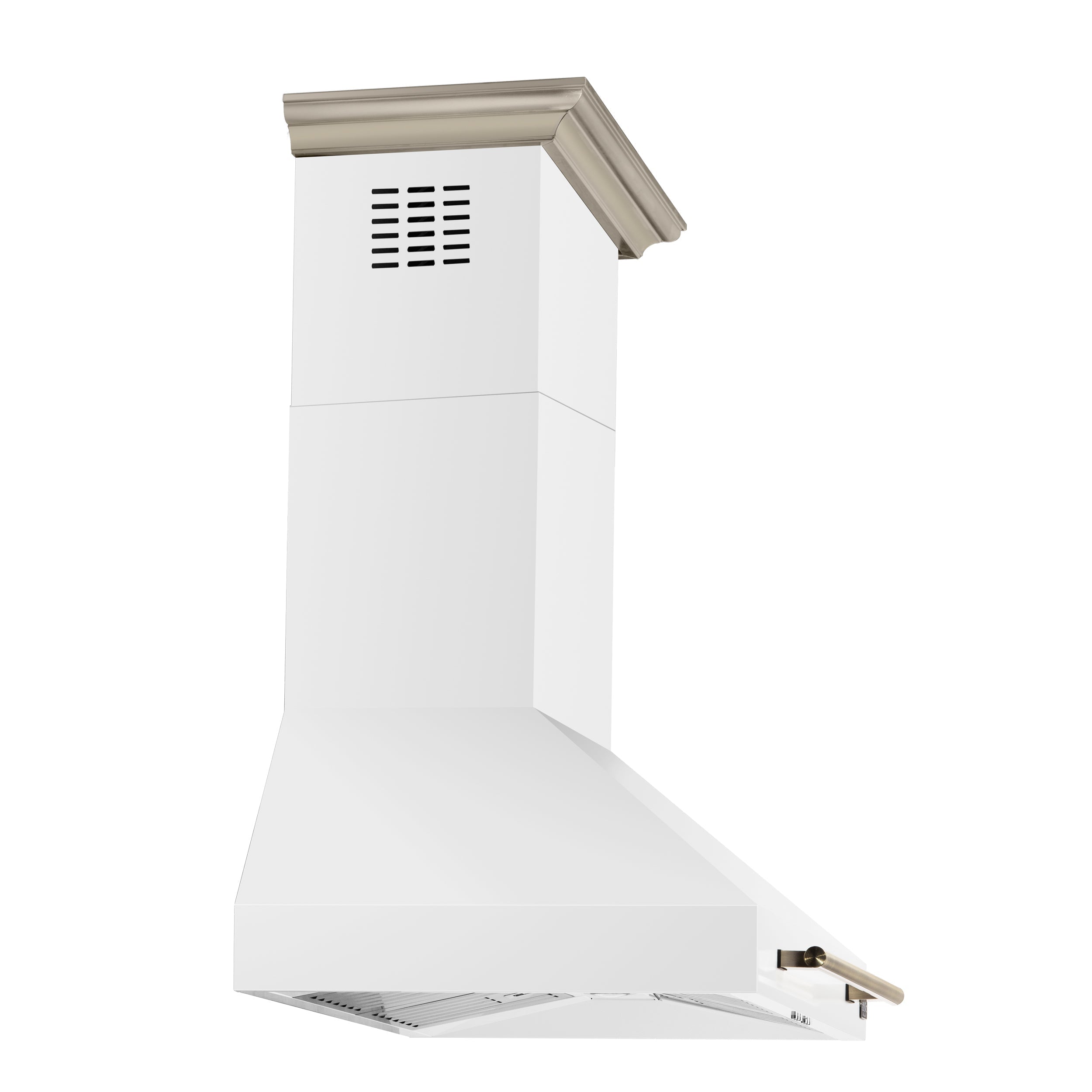 Forno Aria 36-Inch Wall-Mount Range Hood, 1200 CFM, White with Antique Brass Accents (Model FRHWM5095-36WHT)