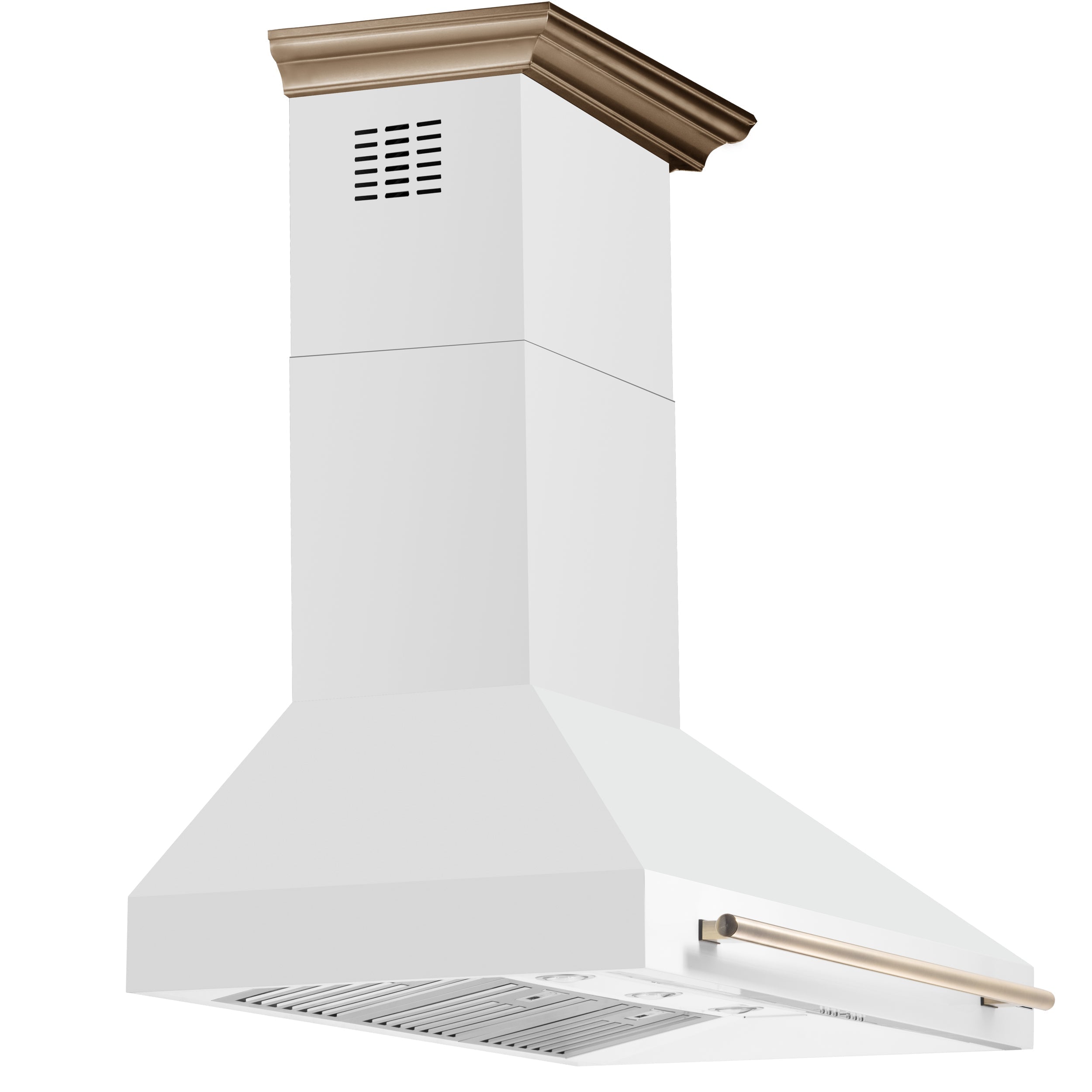 Forno Aria 48-Inch Wall-Mount Range Hood, 1200 CFM, White with Antique Brass Accents (Model FRHWM5095-48WHT)