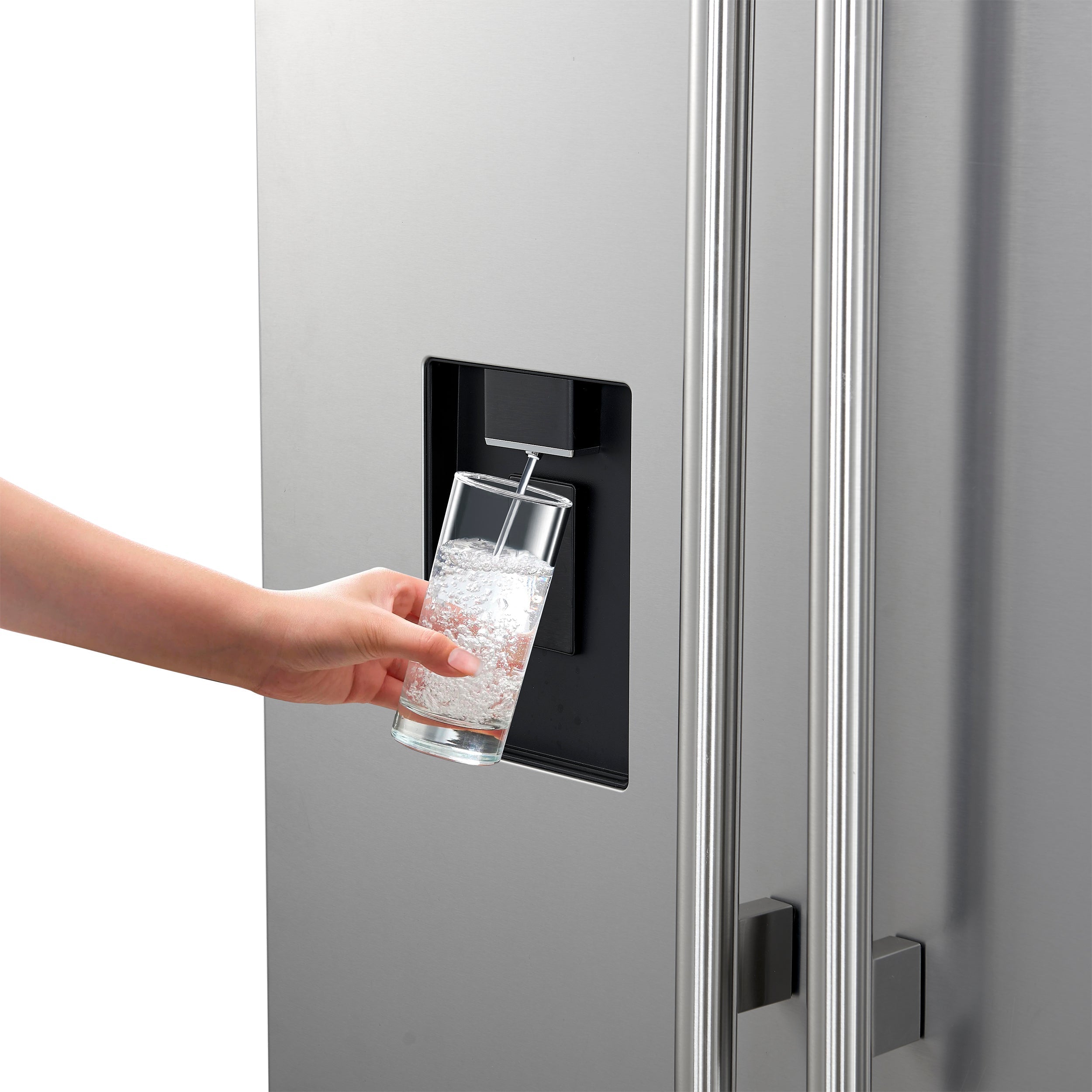 FORNO Aosta 36 in Freestanding Refrigerator, 22.4 cu ft, External Water Dispenser, Automatic Ice Maker, Stainless Steel, Model FFFFD1866-36SB