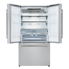 FORNO Aosta 36 in Freestanding Refrigerator, 22.4 cu ft, External Water Dispenser, Automatic Ice Maker, Stainless Steel, Model FFFFD1866-36SB