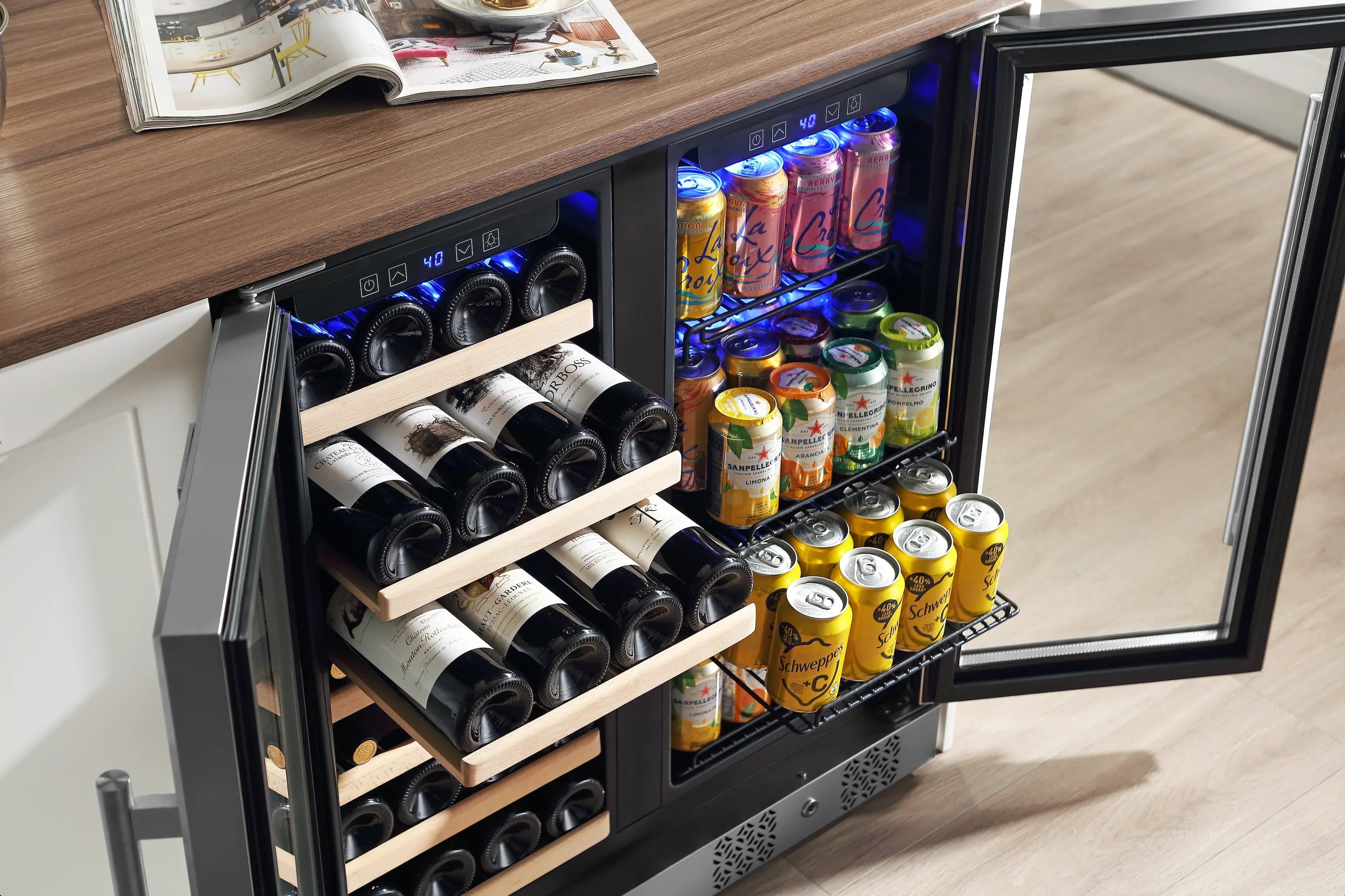Empava Dual Zone 33 Bottles Wine Cooler in Stainless Steel with Glass Door (EMPV-BR04D)