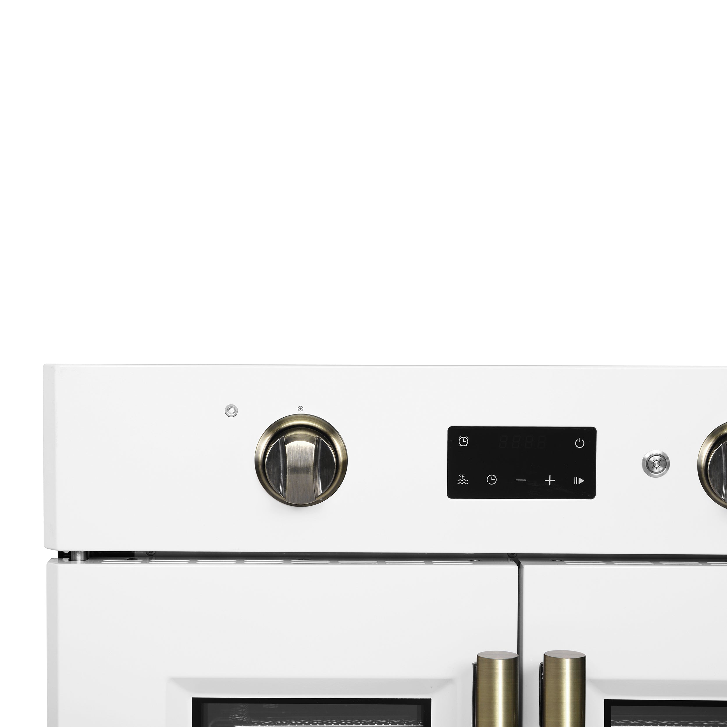 FORNO Asti 30-Inch Electric Wall Oven, 3.58 cu ft, French Door, Air Fry, Sous Vide, Self-Clean, White with Antique Brass Accents (FBOEL1333-30WHT)
