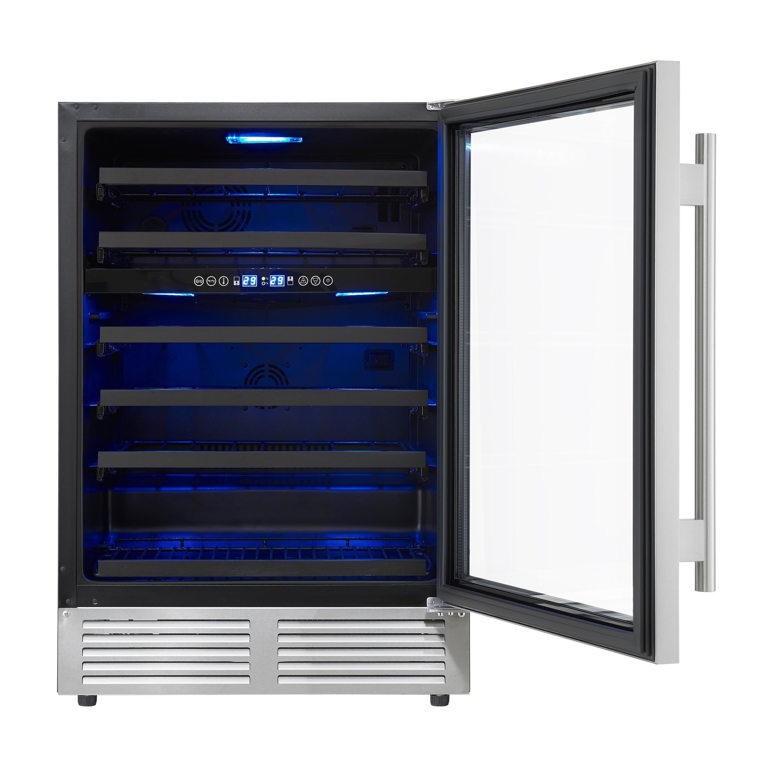 FORNO Bacchino 24-Inch Dual Zone Wine Cooler, 51-Bottle Capacity, Triple-Glass Door, Stainless Steel (FWCDR6634-24S)