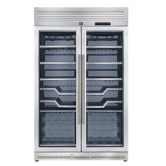 FORNO Abruzzo 48-Inch Dual Zone Wine Cooler, 24 cu.ft., 102-Bottle Capacity, Black Shelves with Green Acrylic Holders (FWCDR6610-48S)