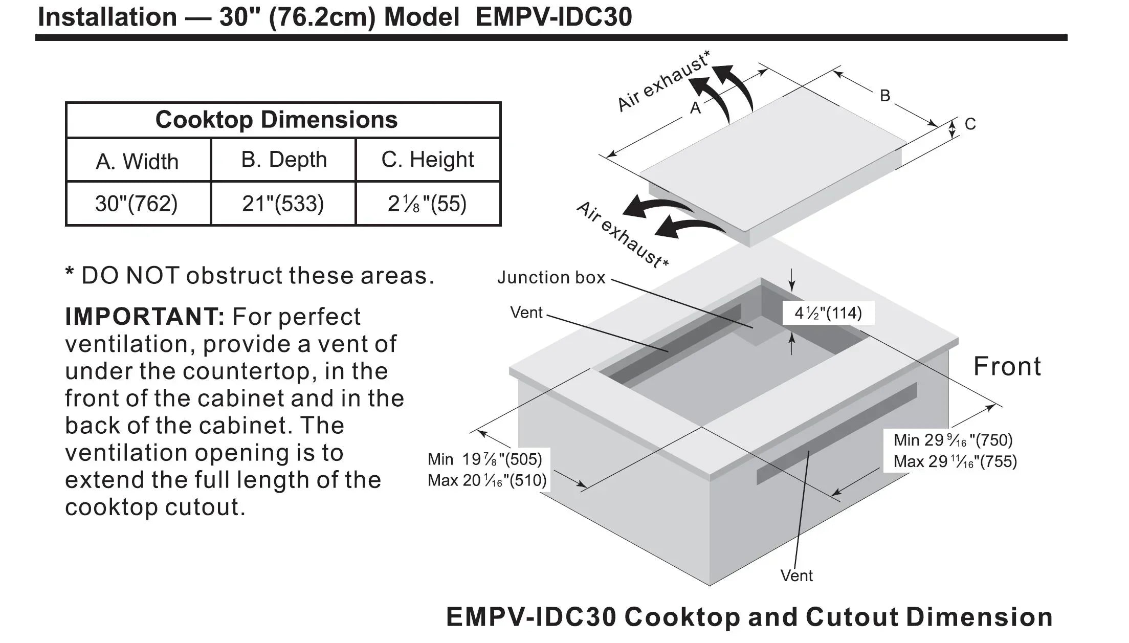 Empava 30-Inch Induction Cooktop in Black (EMPV-IDC30)