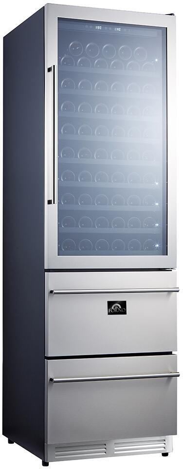 FORNO Appliance Package - 36 Inch Pro Gas Range, Range Hood, Refrigerator, Microwave Drawer, Dishwasher, Wine Cooler, AP-FFSGS6260-36-9