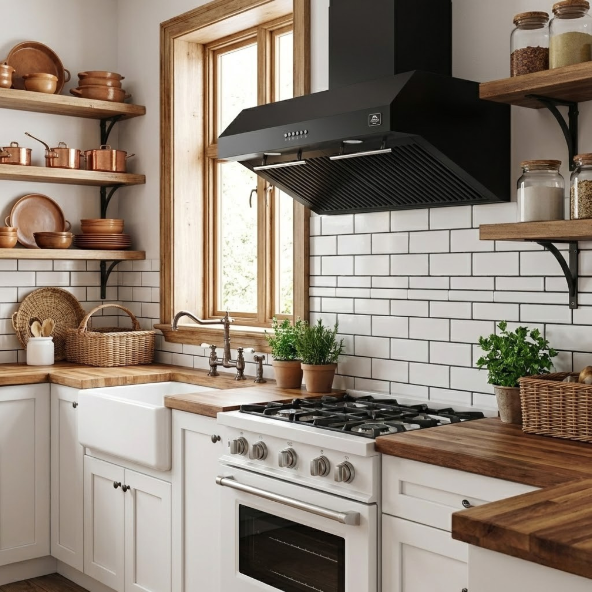 Forno Bari 30-Inch Under-Cabinet Range Hood, 400 CFM, Black with Stainless Steel Handles (FRHUC5255-30BLK)