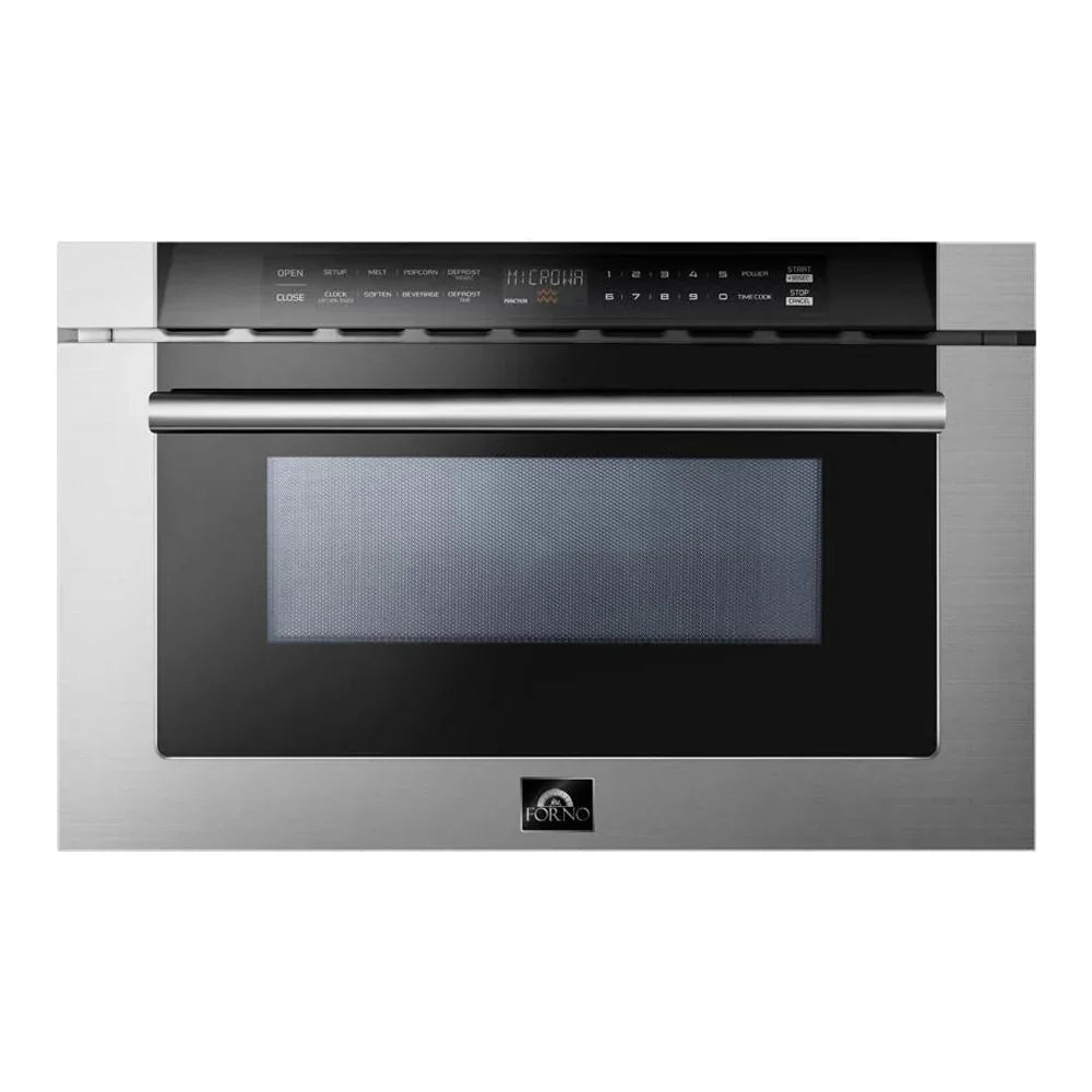 Forno 24-Inch Built-In Microwave Drawer, 1.2 cu. ft., Stainless Steel (FMWDR3000-24)