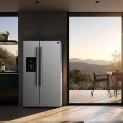 Forno 36-Inch Counter-Depth Side-by-Side Refrigerator, 20.0 Cu. Ft., Stainless Steel with Water and Ice Dispenser (FFRBI1844-36SB)