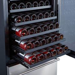 Forno Azienda 24-Inch Dual-Zone Wine Cellar, 108-Bottle Capacity, 6.25 Cu. Ft. (FWCDR6628-24S)