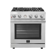Forno Alta Qualita 30-Inch Freestanding Gas Range with Gas Cooktop and 4.62 cu. ft. Gas Oven in Stainless Steel (FFSGS6228-30S)