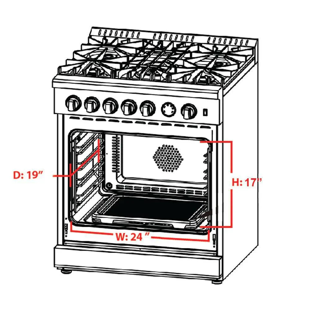 Forno Alta Qualita 30-Inch Freestanding Gas Range with Gas Cooktop and 4.62 cu. ft. Gas Oven in Stainless Steel (FFSGS6228-30S)